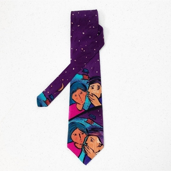 The Beatles Vintage 100% Silk ‘Do You Want To Know A Secret’ Purple Neck Tie - Picture 1 of 5